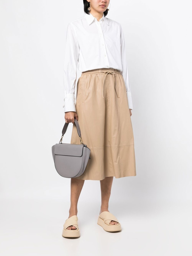 Yves Salomon leather flared skirt outlook