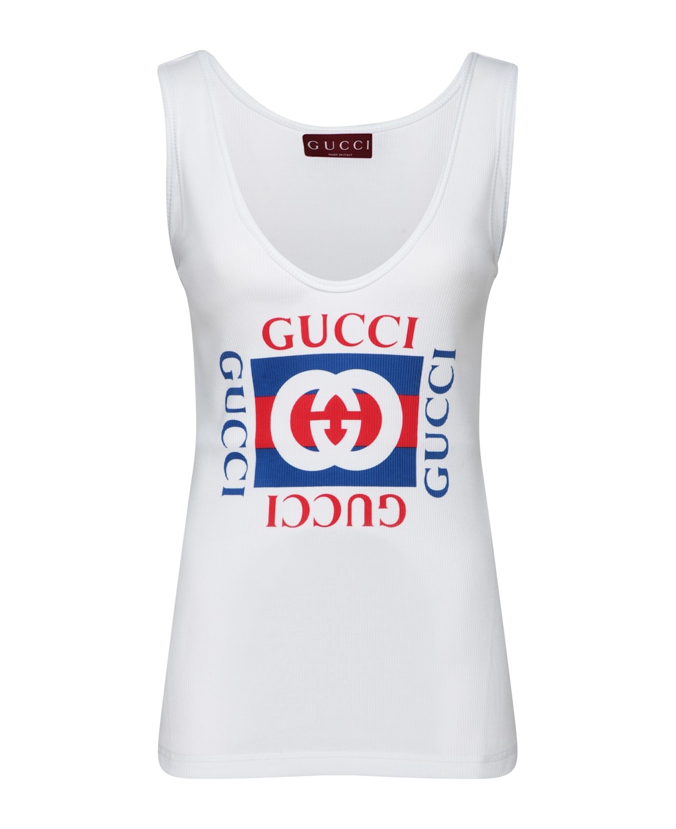 Ribbed Tank Top Gucci Print - 1