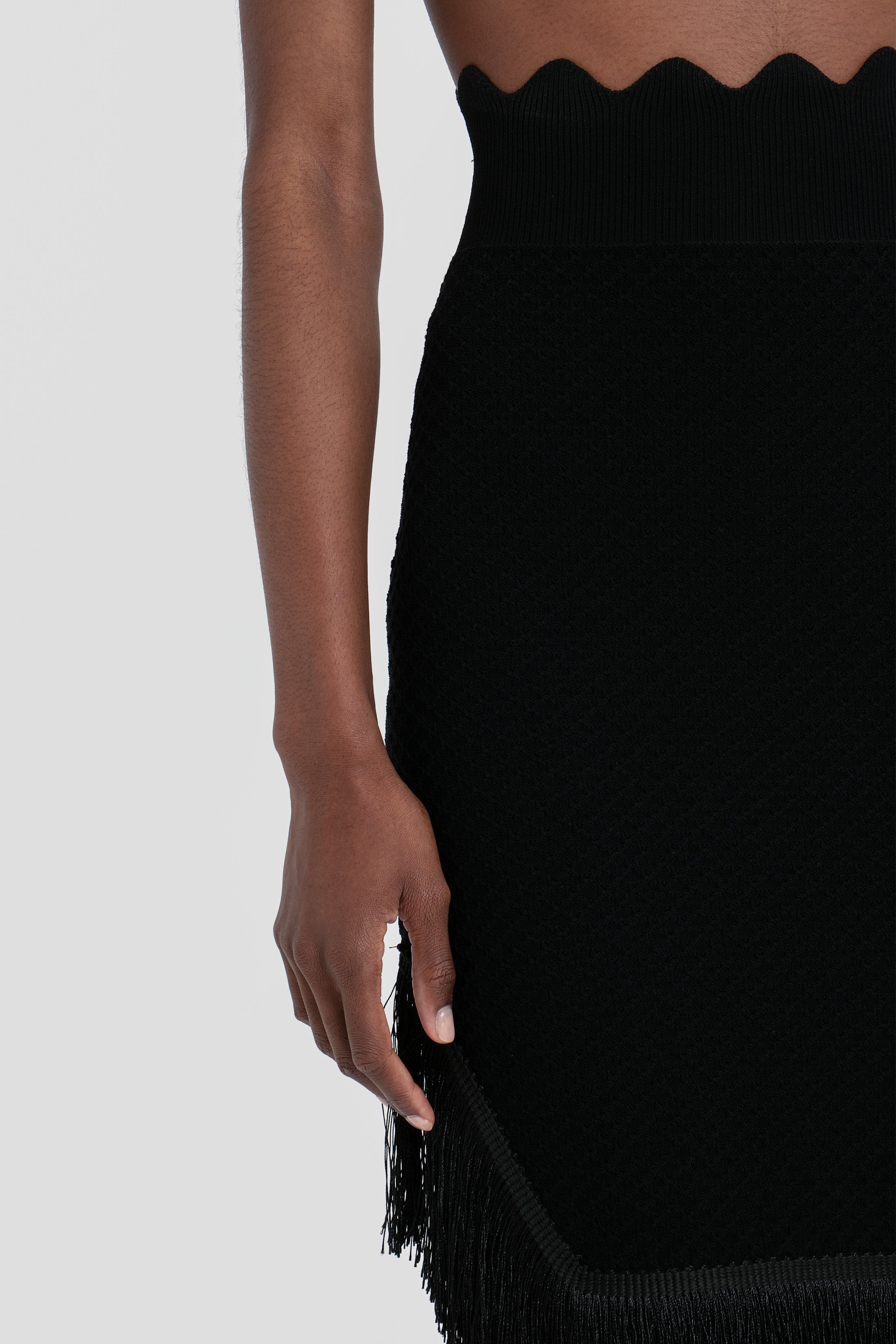 Crochet Patchwork Skirt In Black - 8