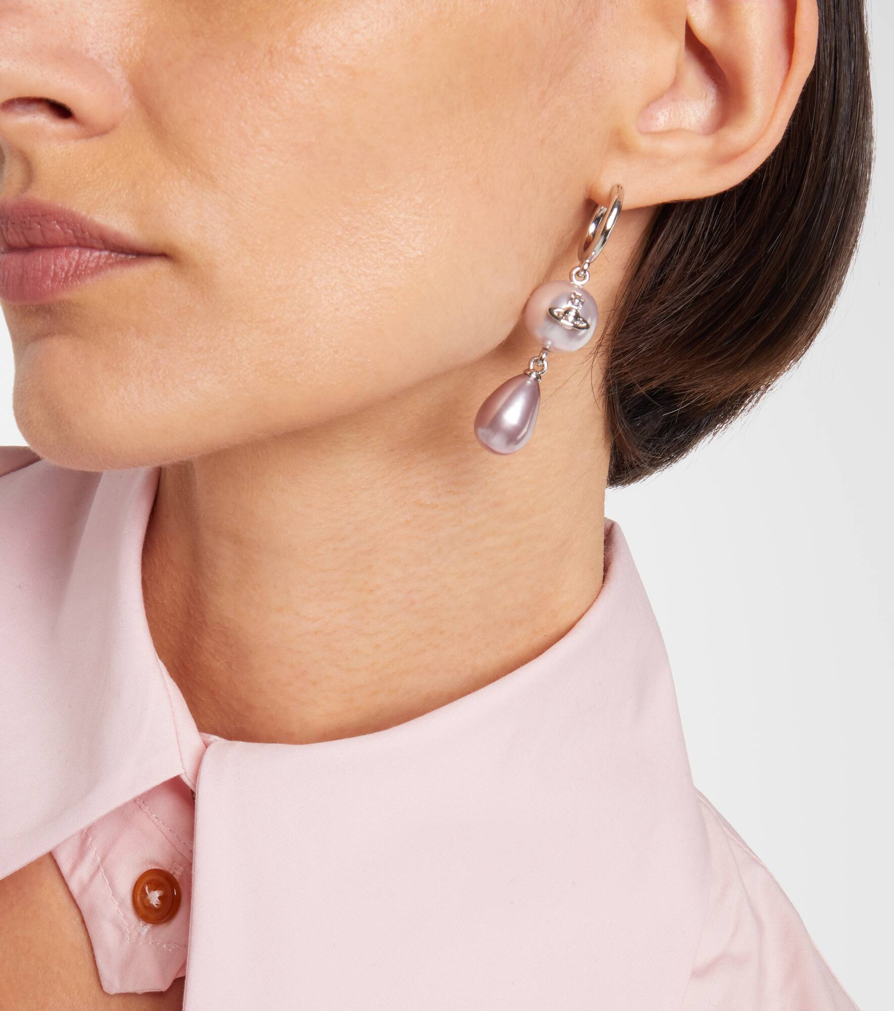 Martha Orb faux pearl drop earrings - 6