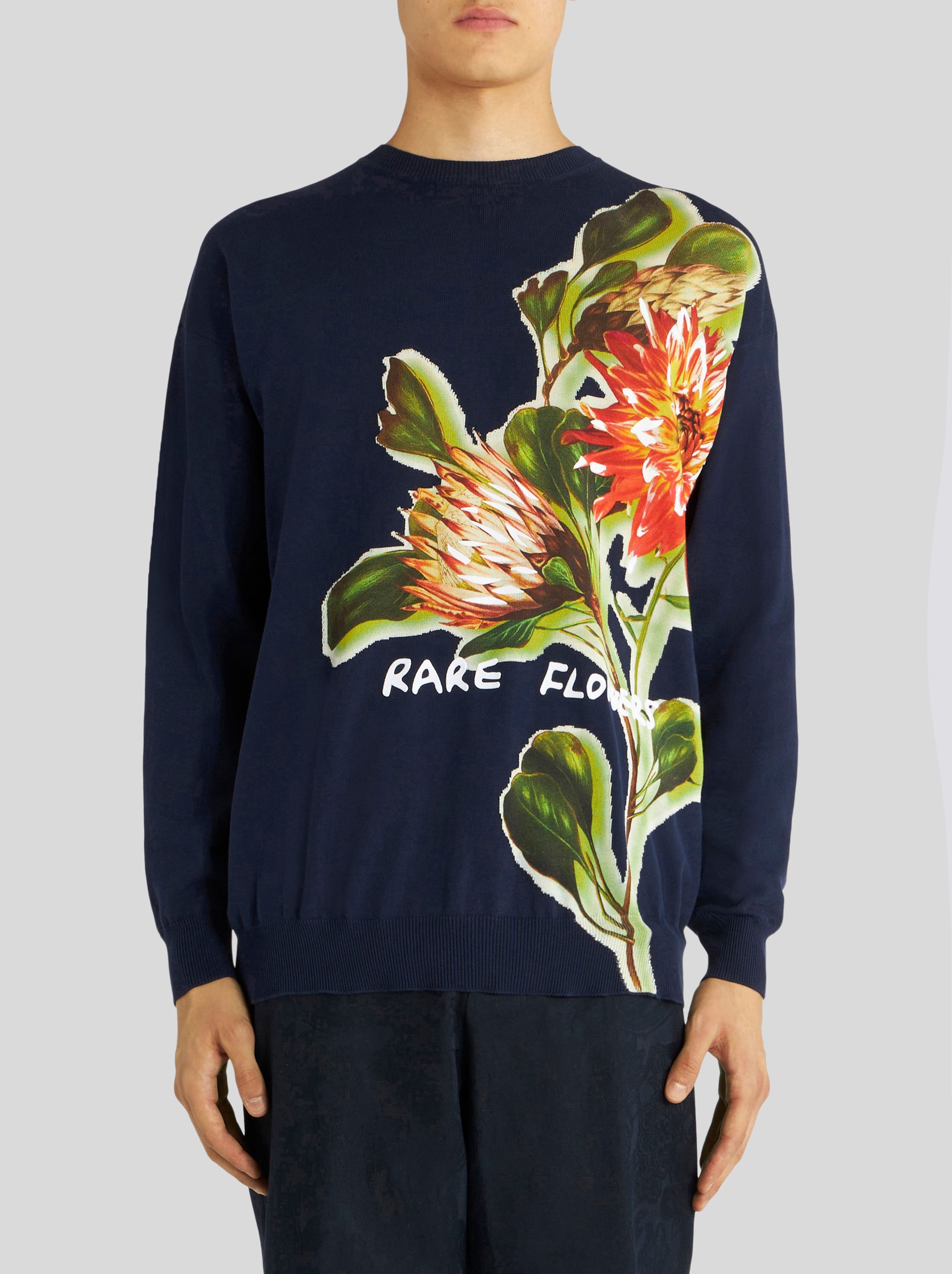 JACQUARD JUMPER WITH RARE FLOWER - 2