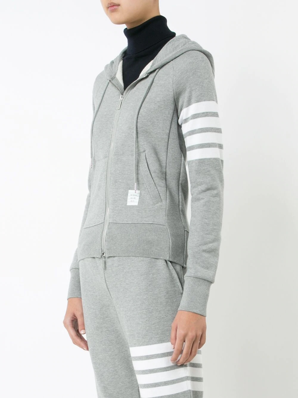 4-Bar striped cotton hoodie - 3