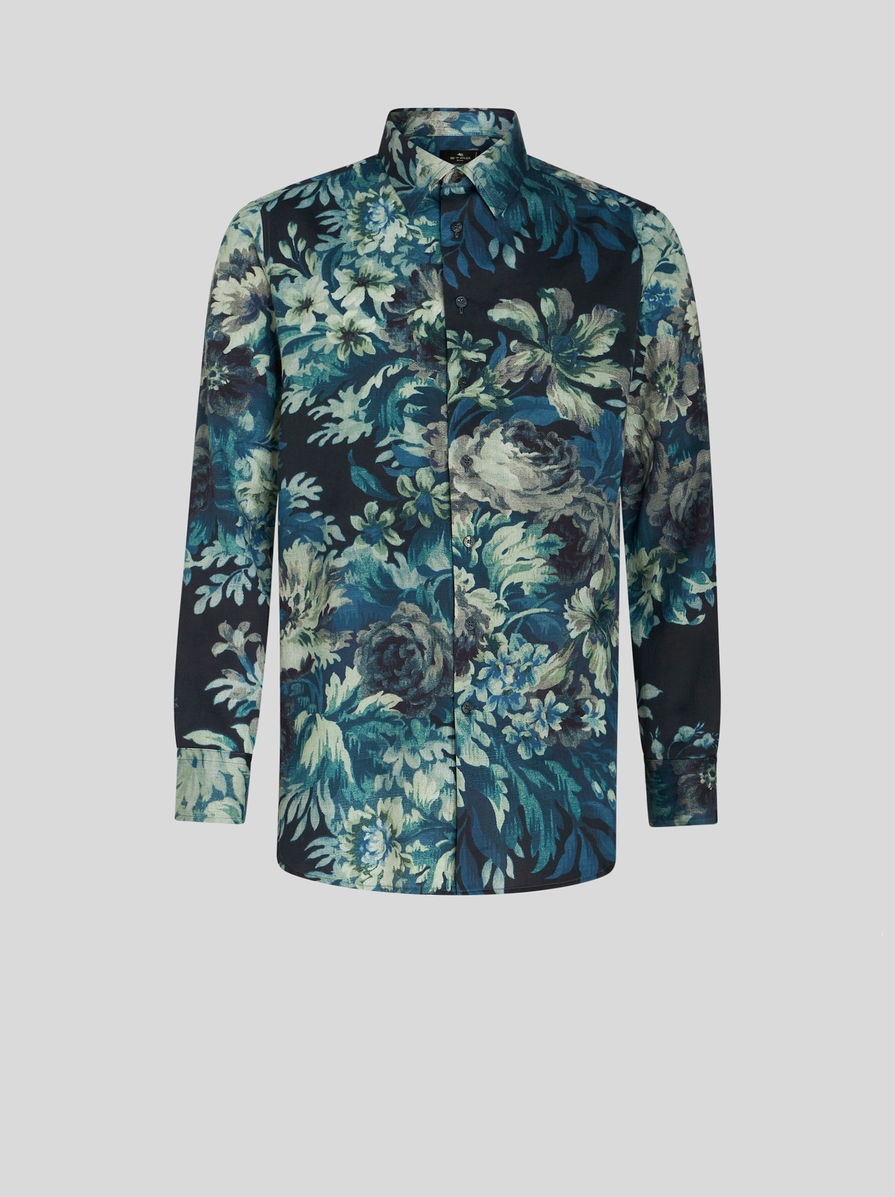 COTTON SHIRT WITH FLORAL PRINT - 1