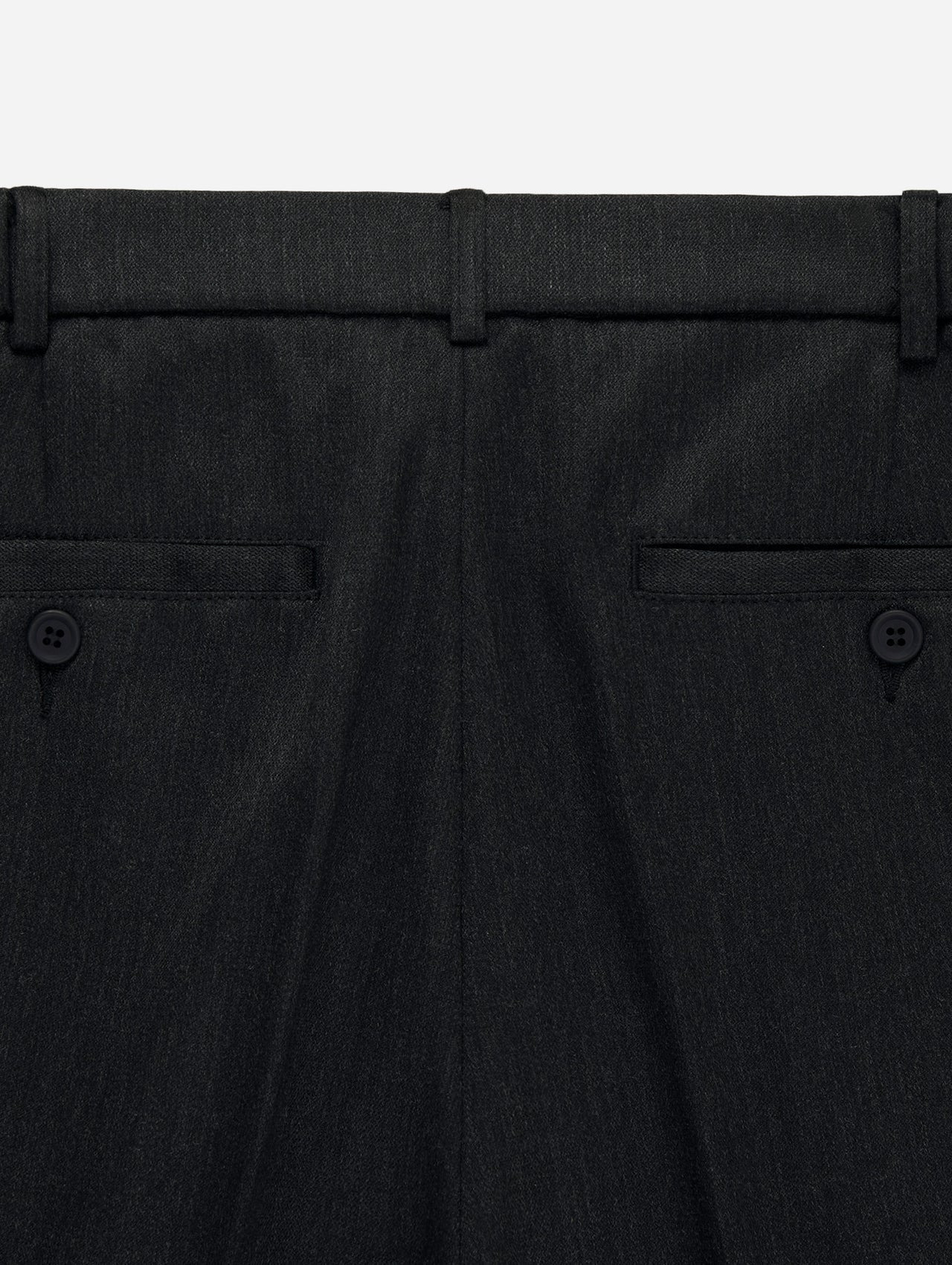 Pleated Trouser - Charcoal Wool - 8