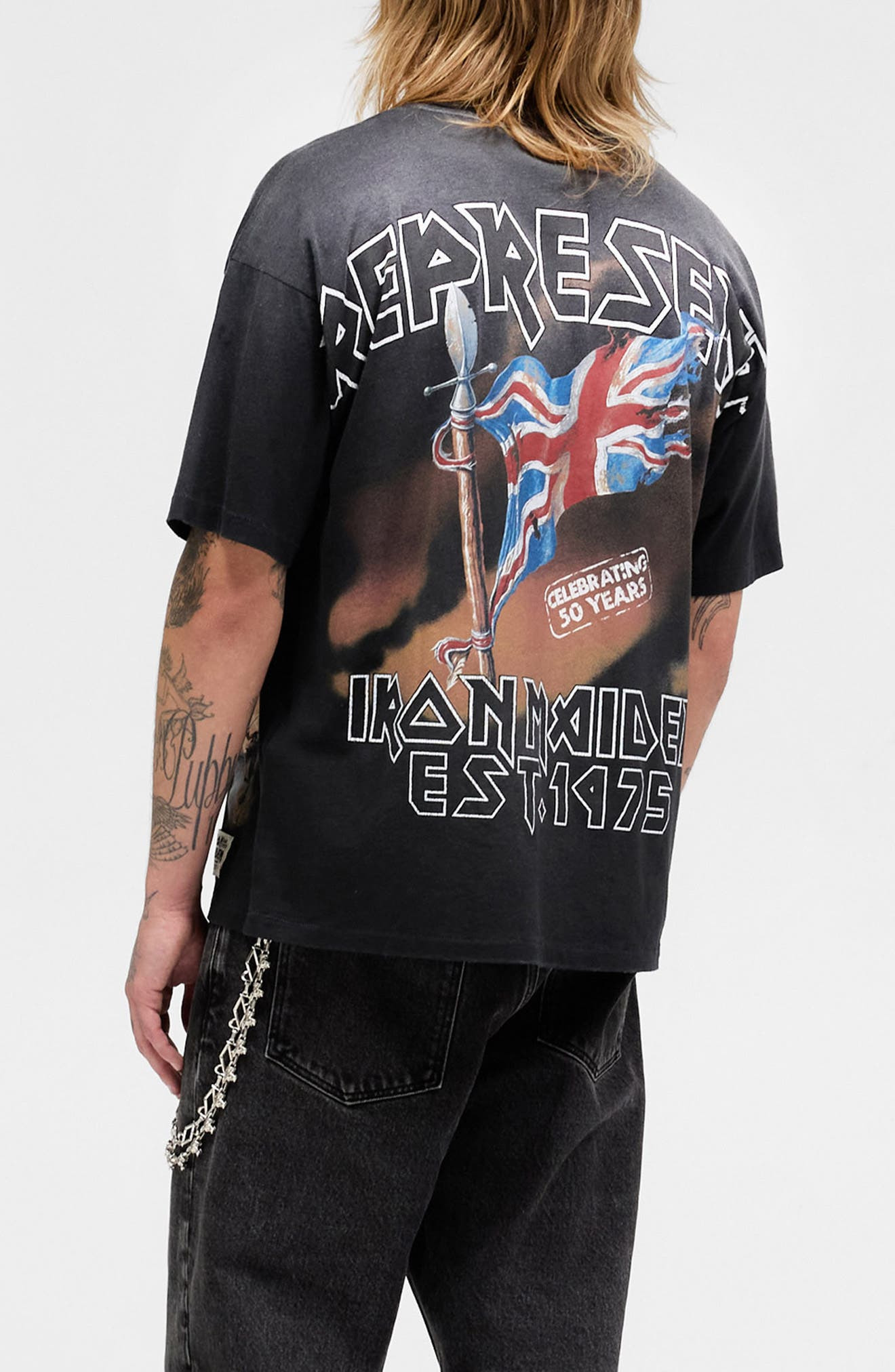 Represent Iron Maiden Steed Graphic T-Shirt in Stained Black at Nordstrom - 2