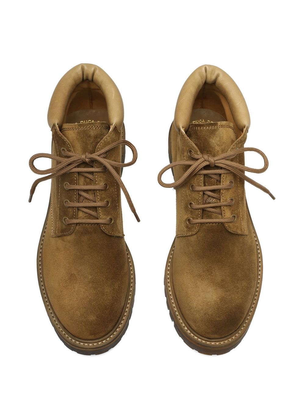 lace-up suede boots - 4