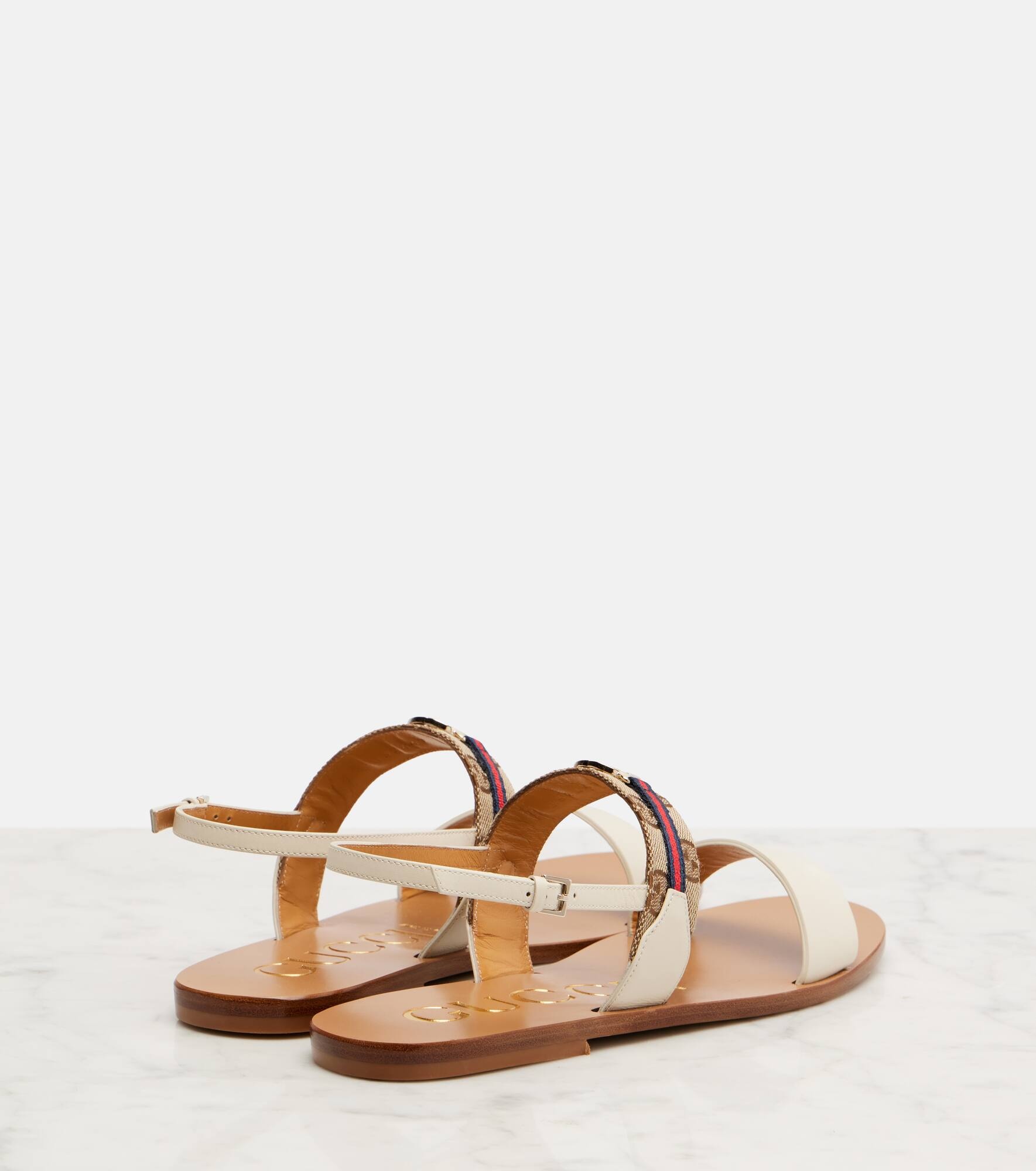 Interlocking G canvas and leather sandals - 2
