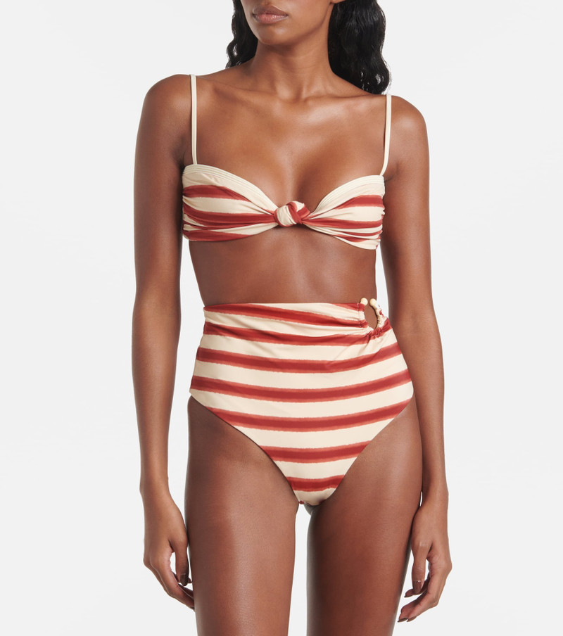 Johanna Ortiz Striped high-rise bikini bottoms outlook