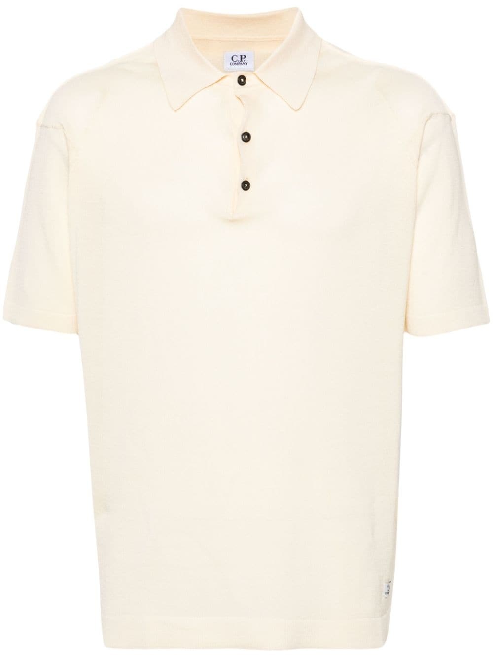 fine-knit short-sleeve polo shirt - 1