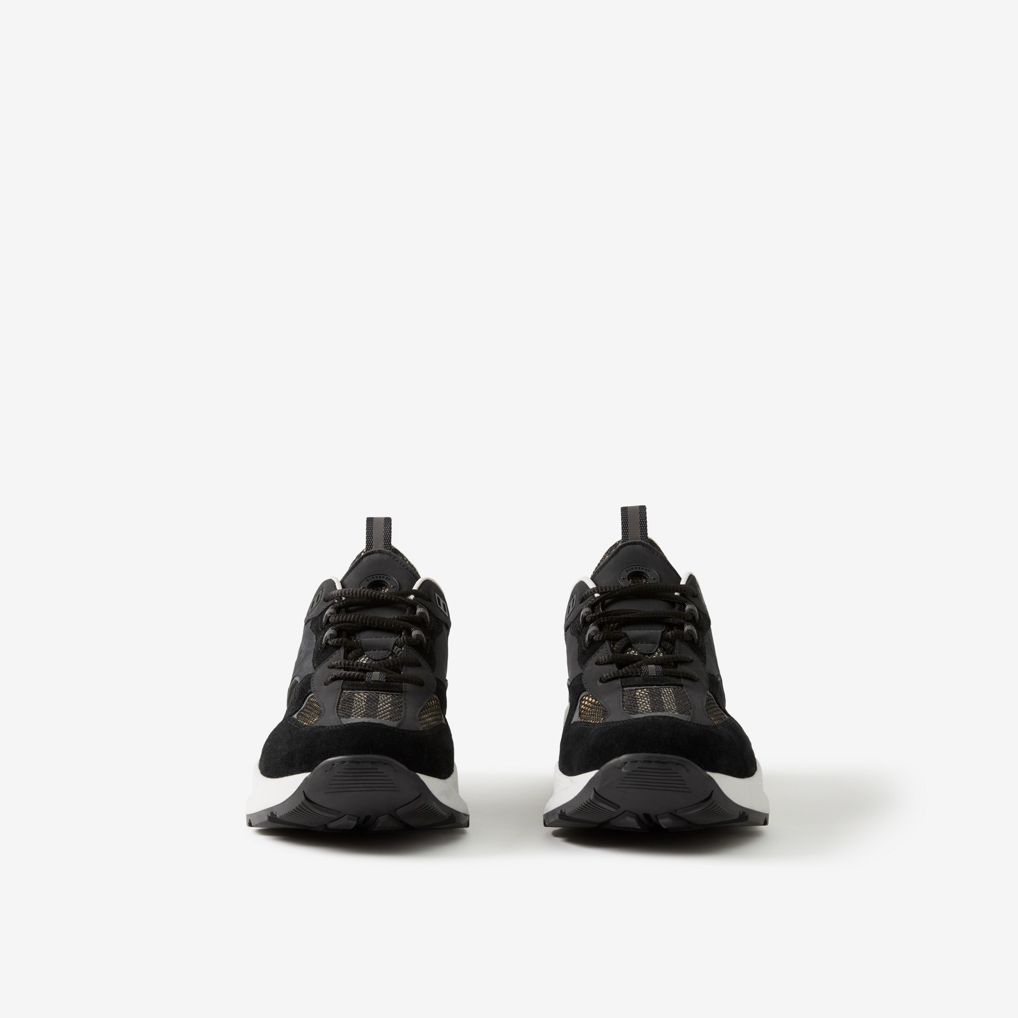 Logo Embossed, Leather, Suede and Mesh Sneakers - 2