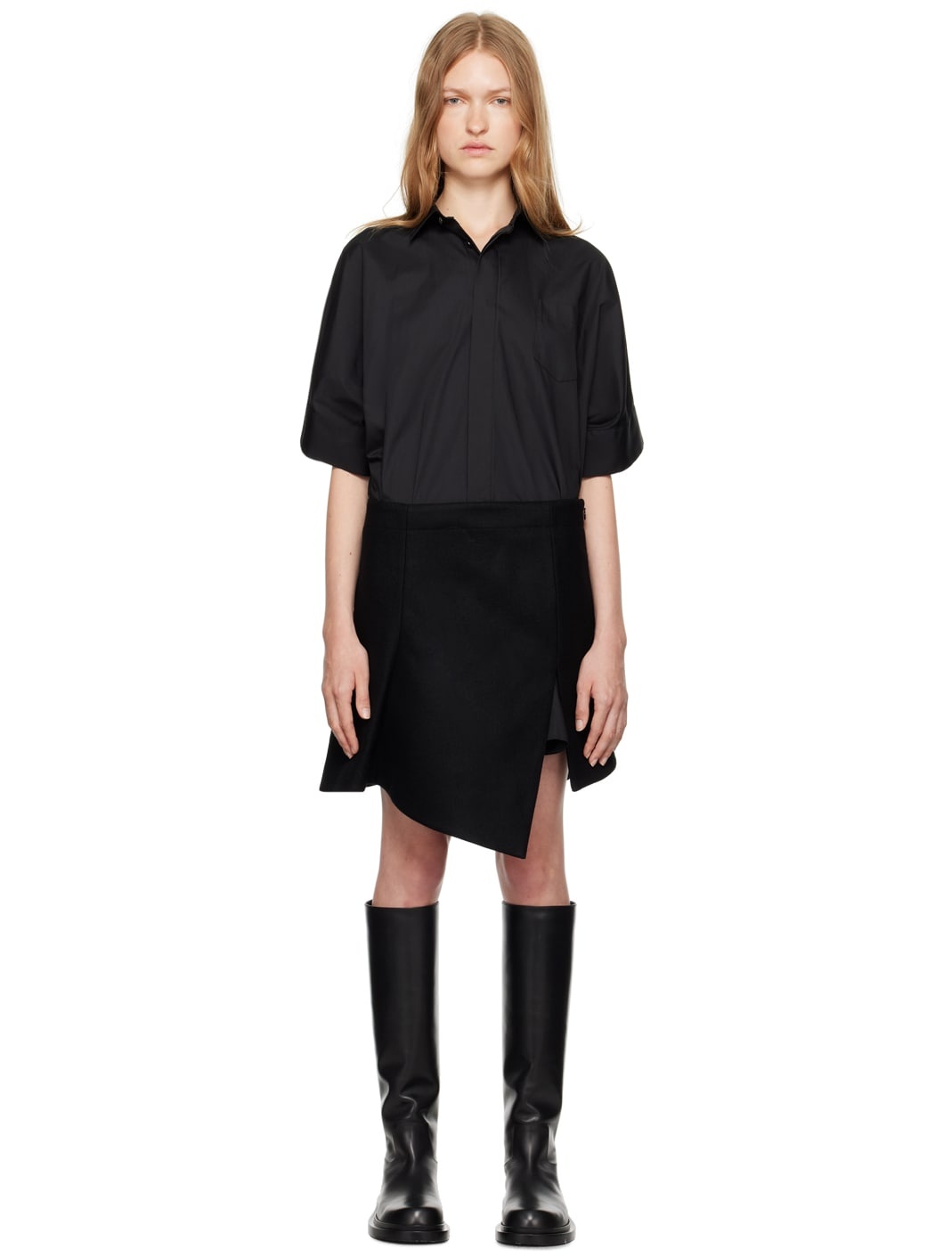 ワンピース SACAI BLACK MINI DRESS sacai Black Paneled Mini Dress | REVERSIBLE