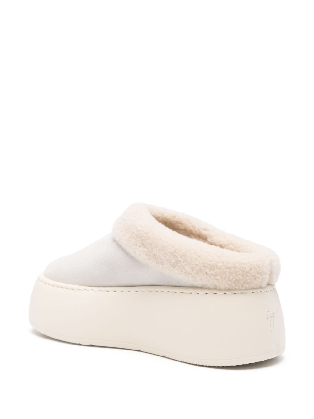 platform shearling mules - 3