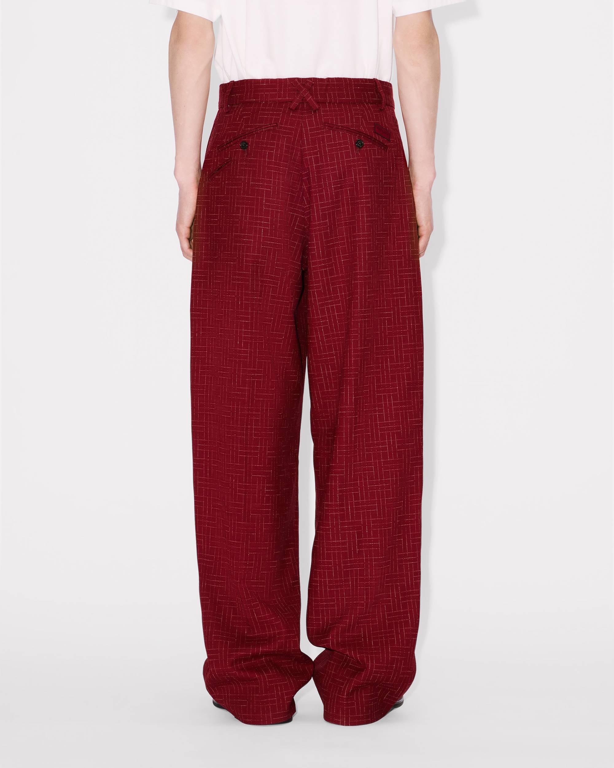 'KENZO Weave' straight tailored pants in virgin wool jacquard - 5
