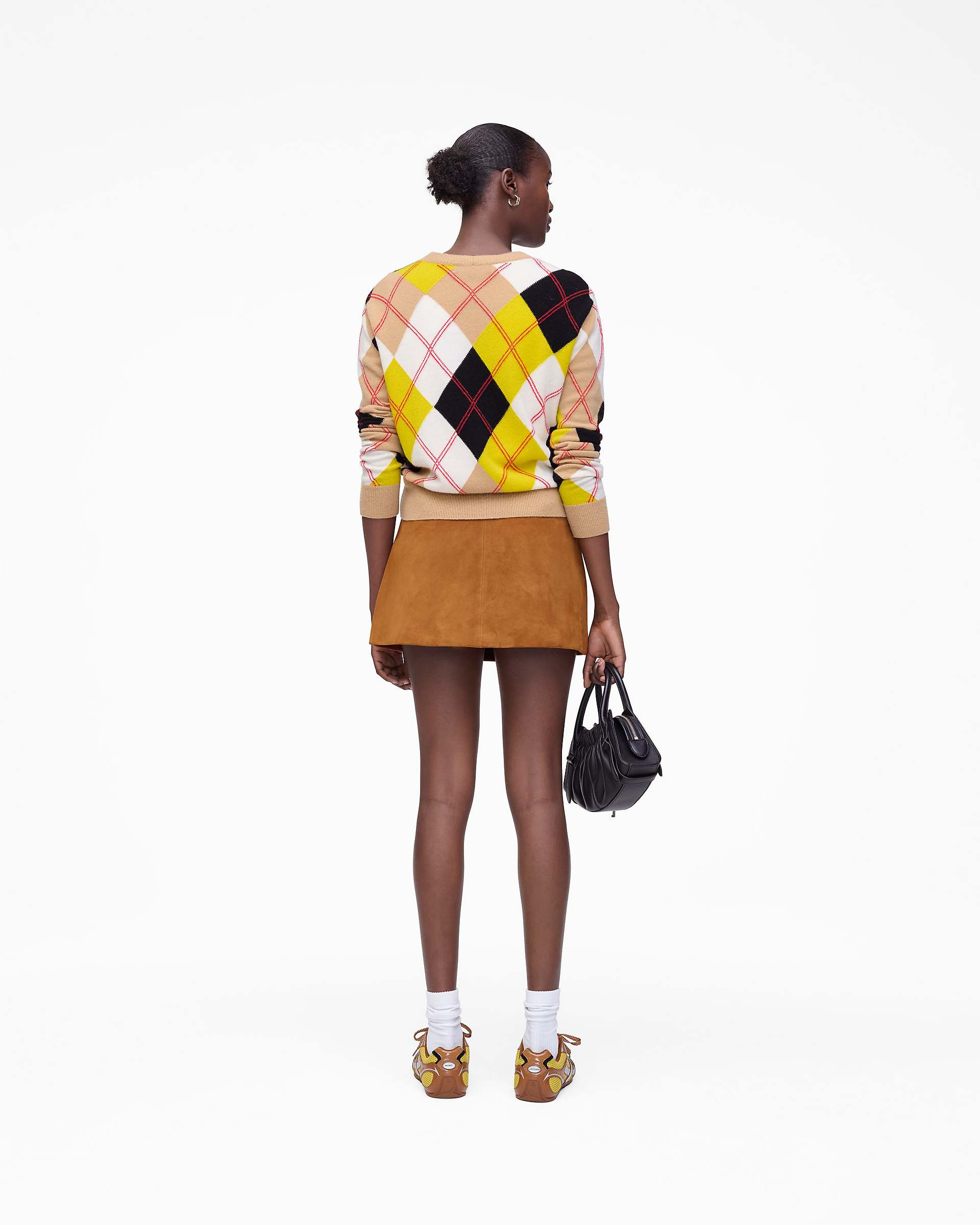 SUEDE BOX PLEAT MINI SKIRT - 5