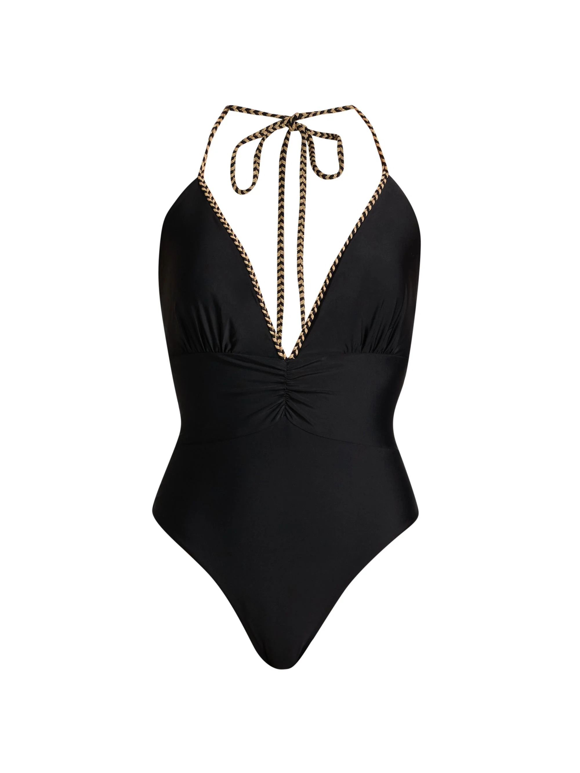 Women's Madison V-Neck One-Piece Swimsuit - Black - 1