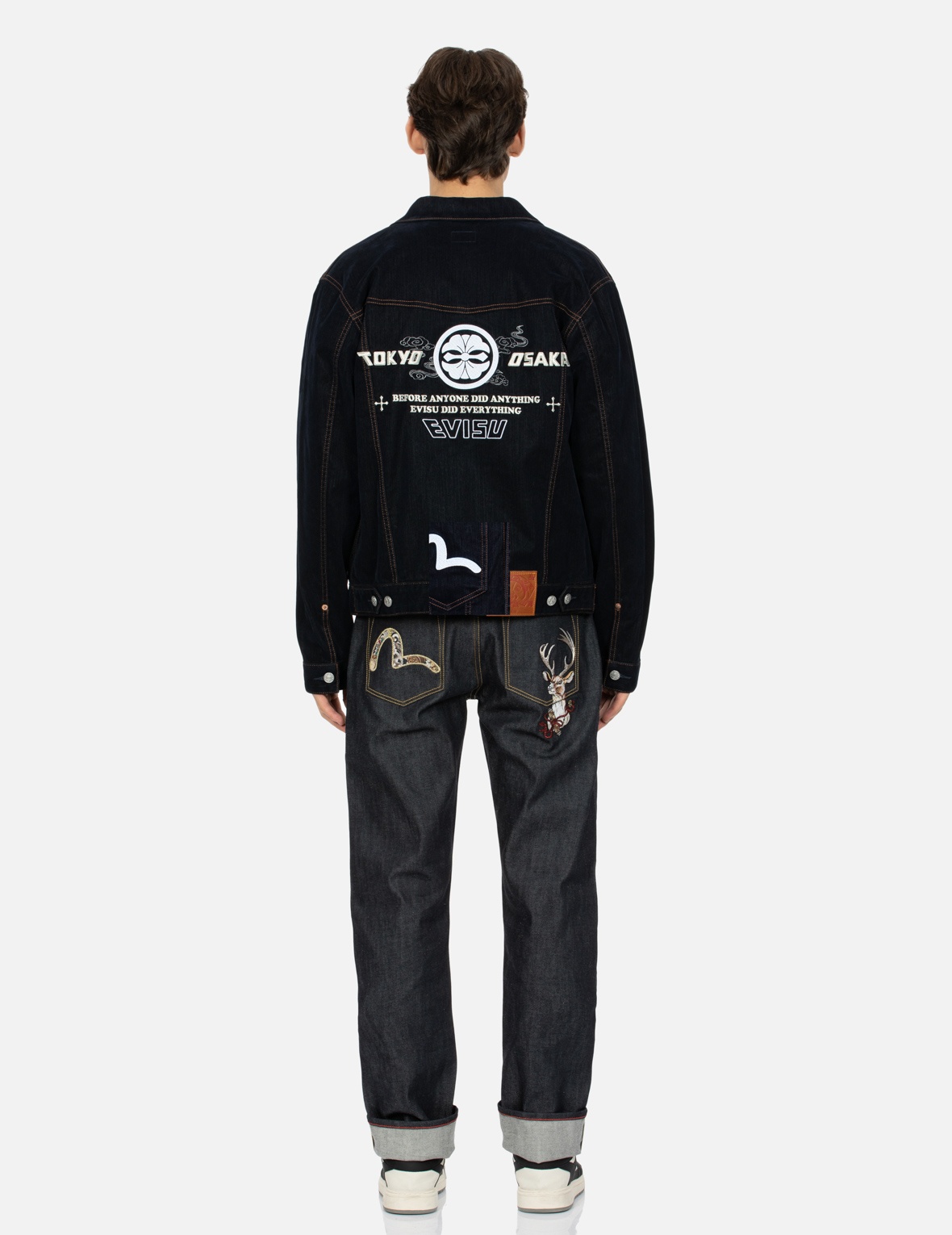 KAMON AND SEAGULL EMBROIDERY REGULAR FIT DENIM JACKET - 5