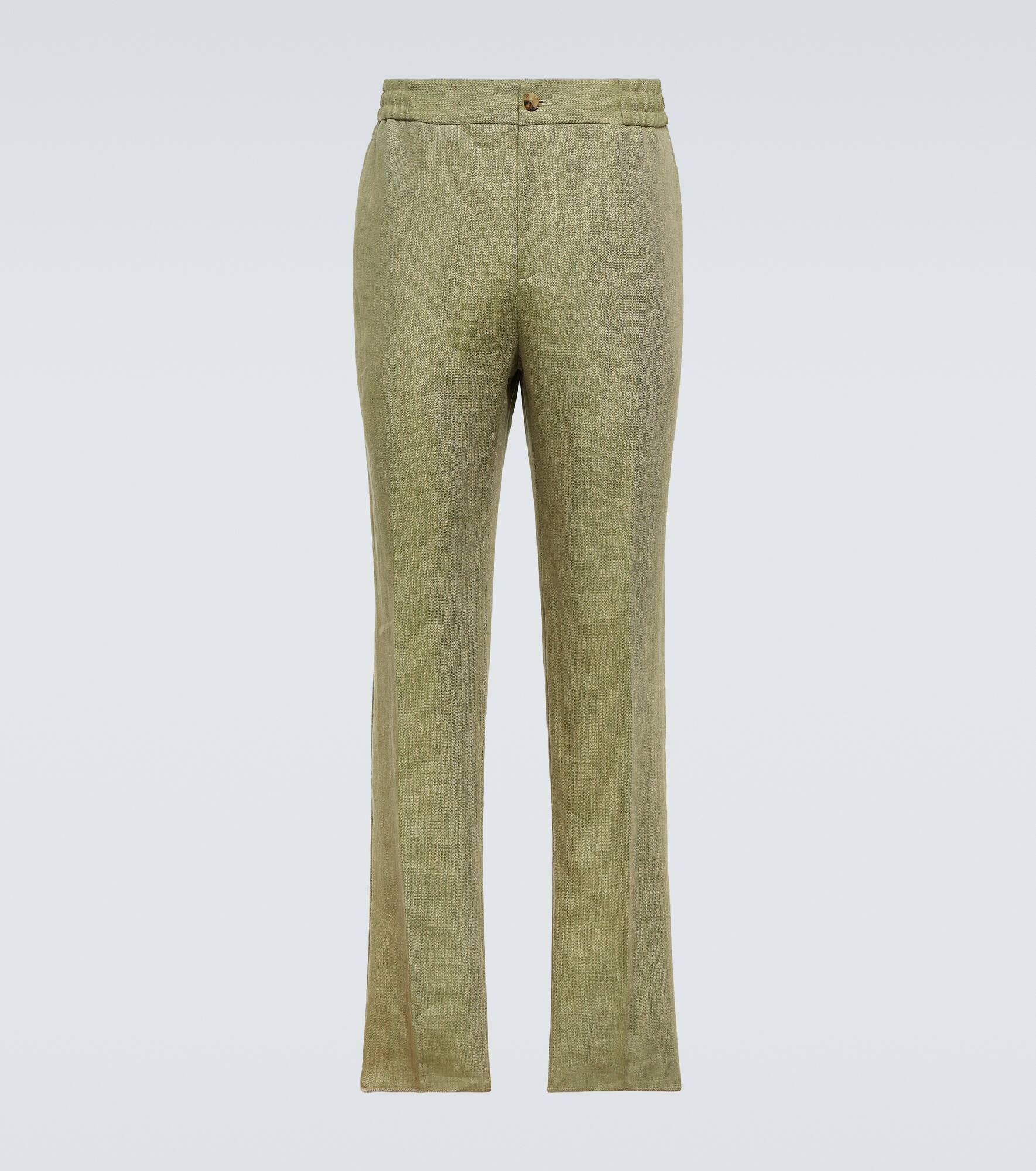 Linen straight pants - 1