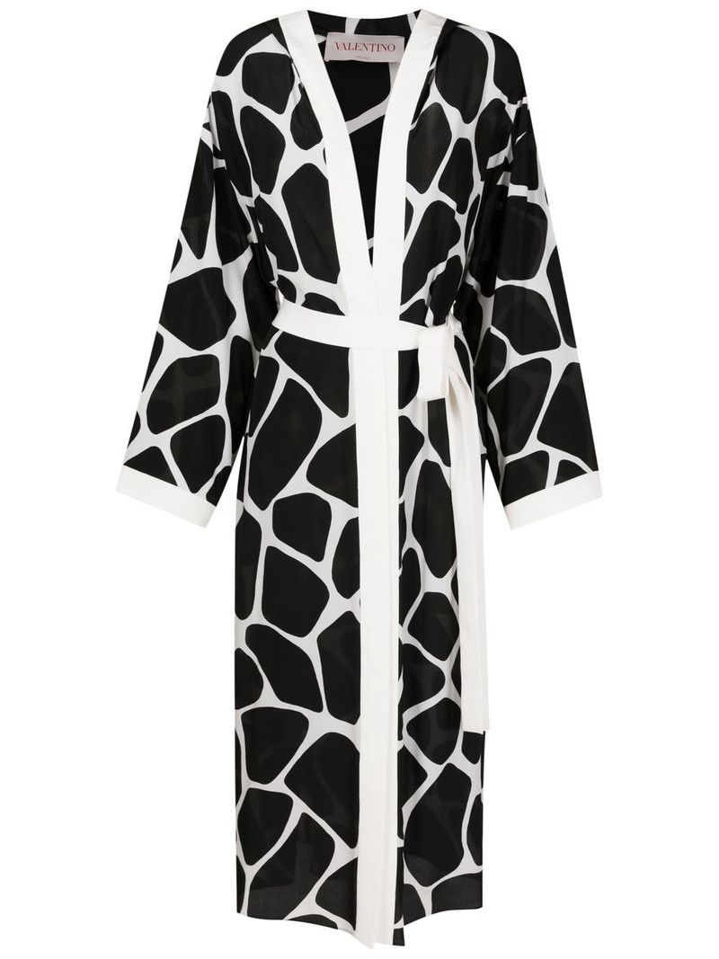 animal-print silk cover-up 1