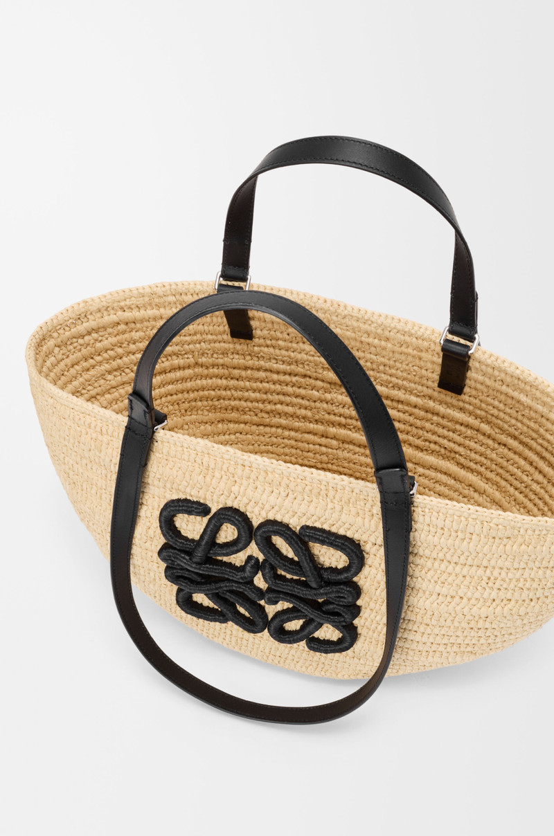 Medium Eclipse basket in raffia and calfskin 7