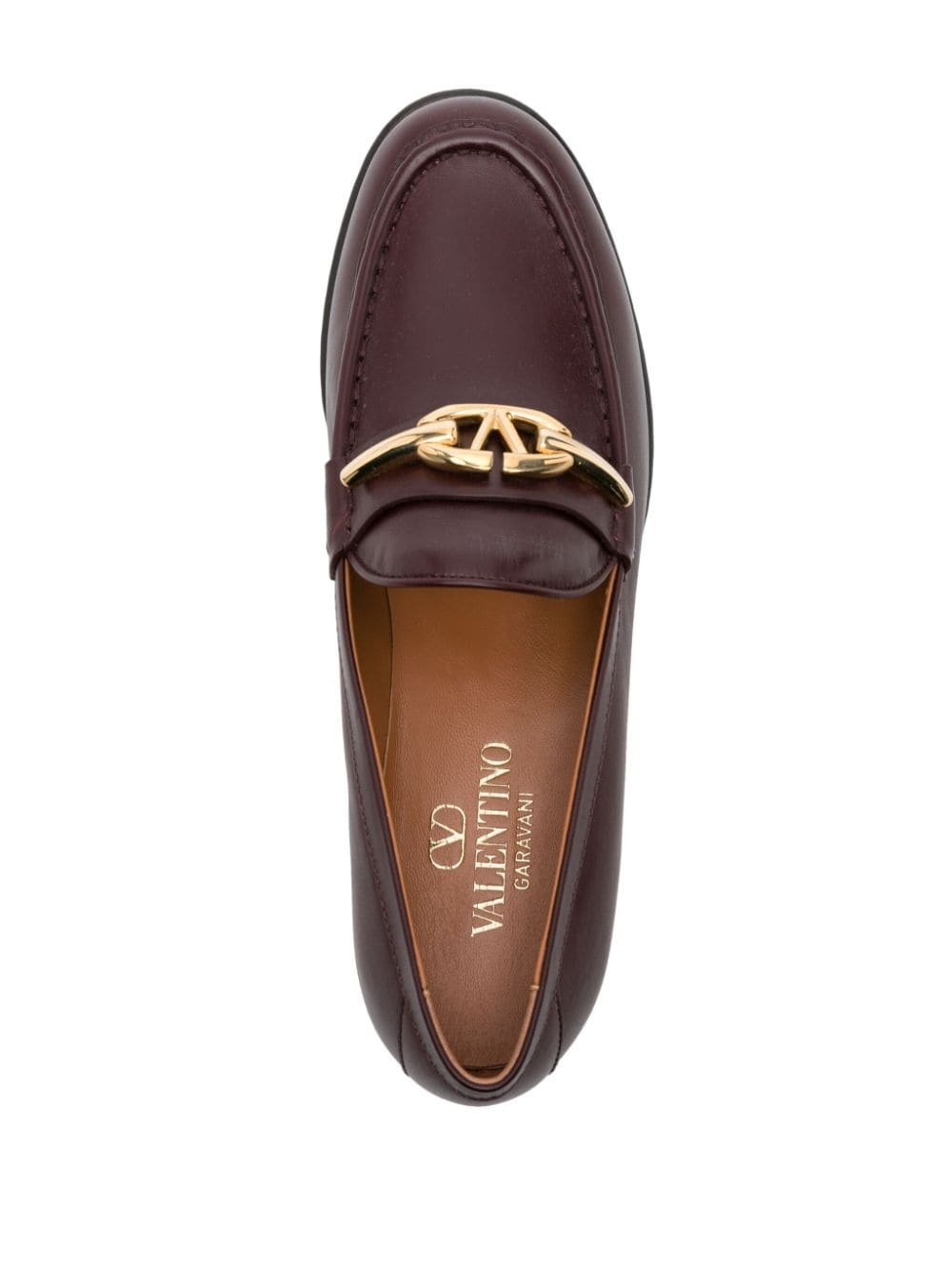 VLogo leather loafers - 4