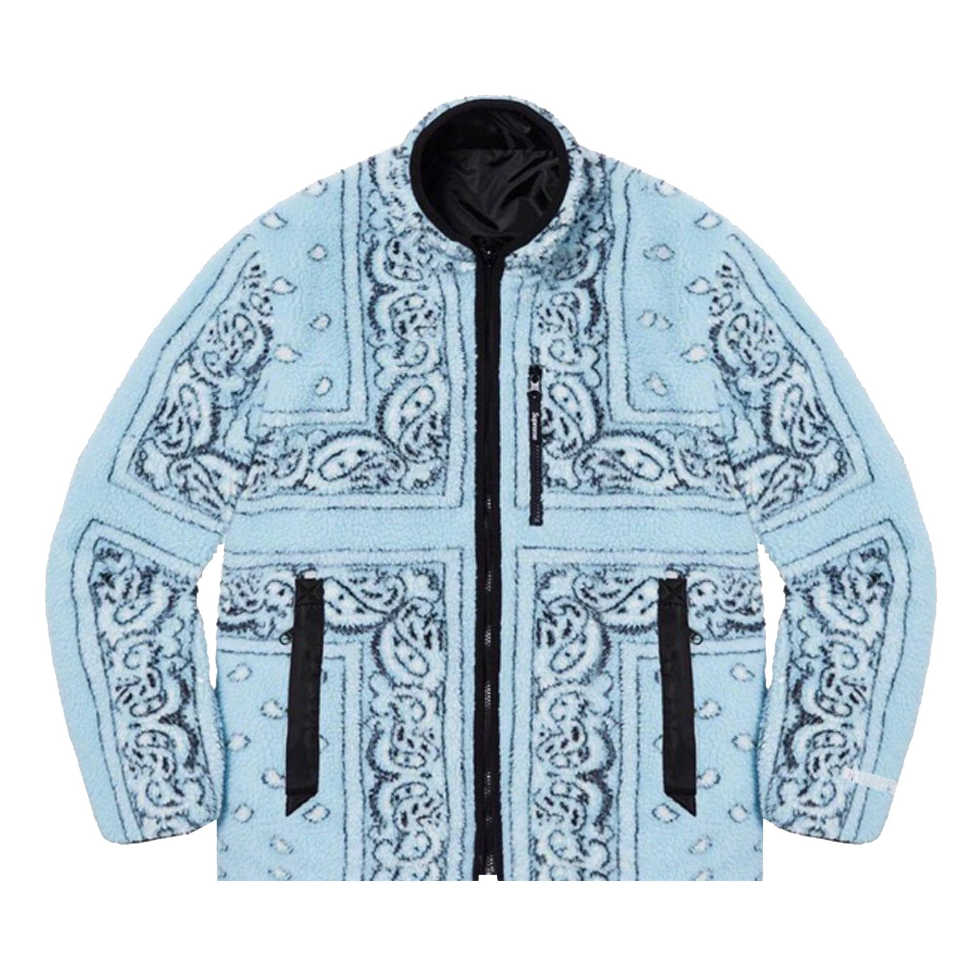 Supreme Reversible Bandana Fleece Jacket 'Light Blue' - 1