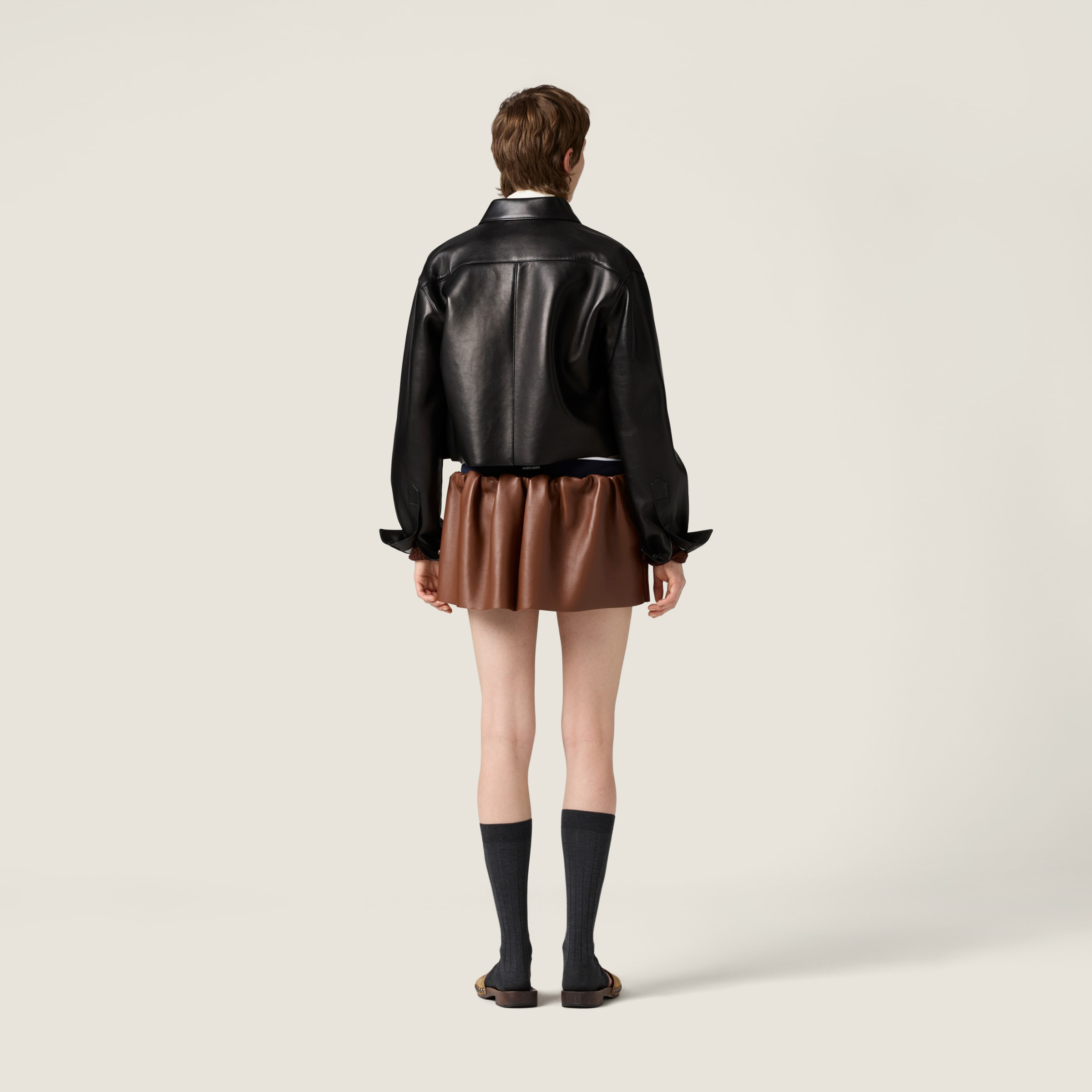 Plongé nappa leather miniskirt - 3