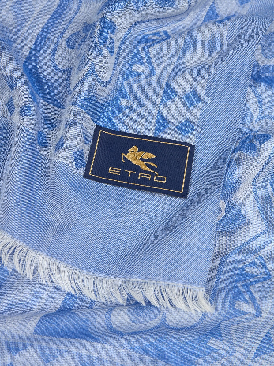 SILK-BLEND SCARF WITH GEOMETRIC MOTIF - 3