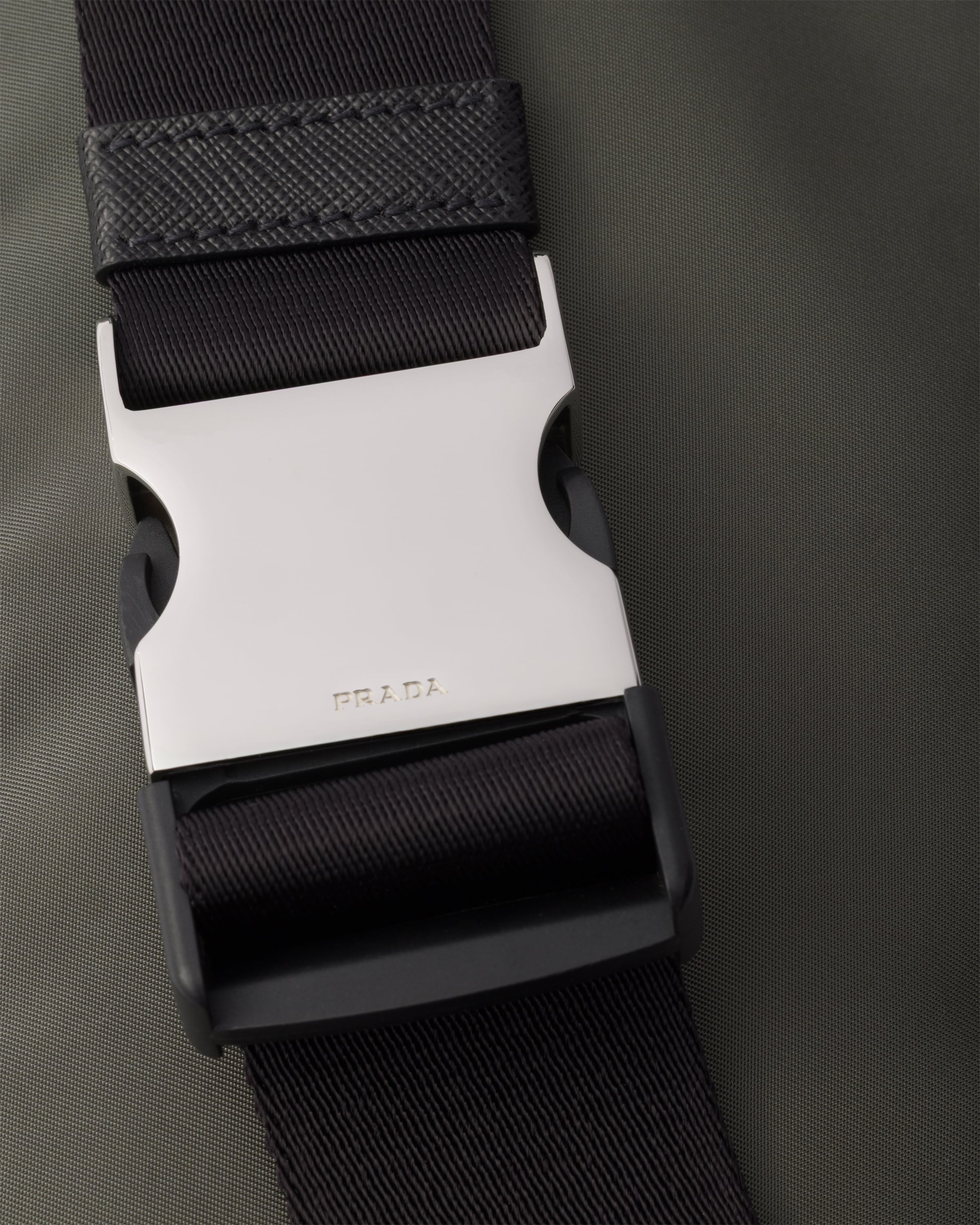 Re-Nylon and Saffiano leather belt bag - 4