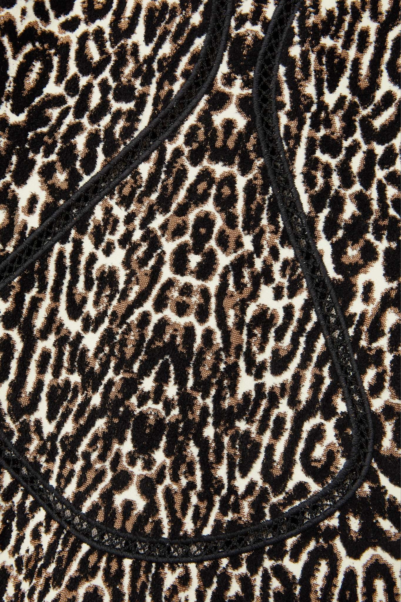 Ruffled leopard jacquard-knit turtleneck mini dress - 4