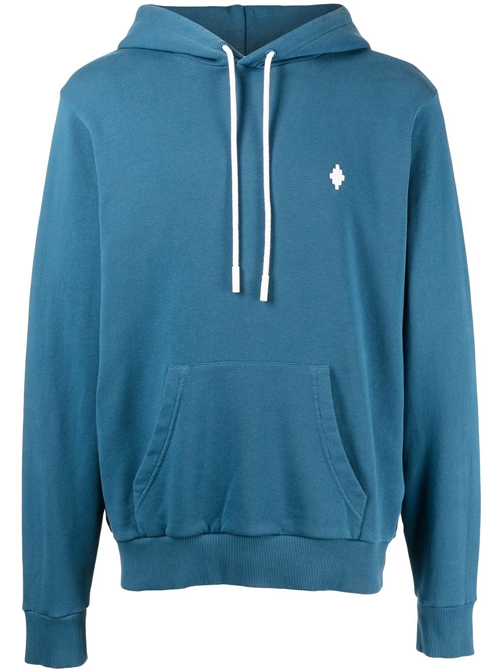 logo-embroidered drawstring hoodie - 1