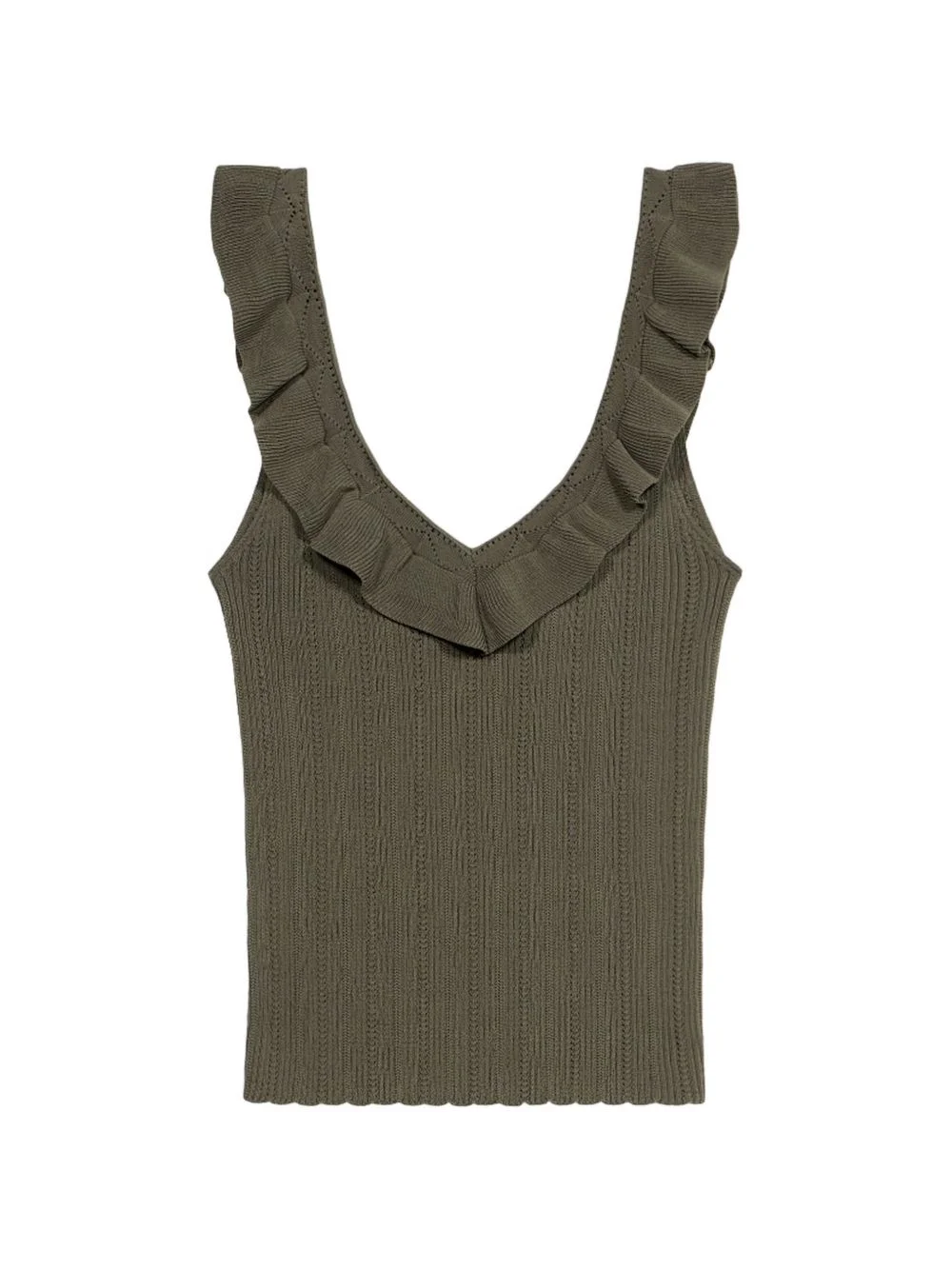 ruffled V-neck tank top - 1