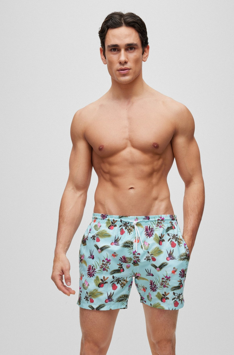 FLORAL-PRINT SWIM SHORTS WITH LOGO DETAIL 2