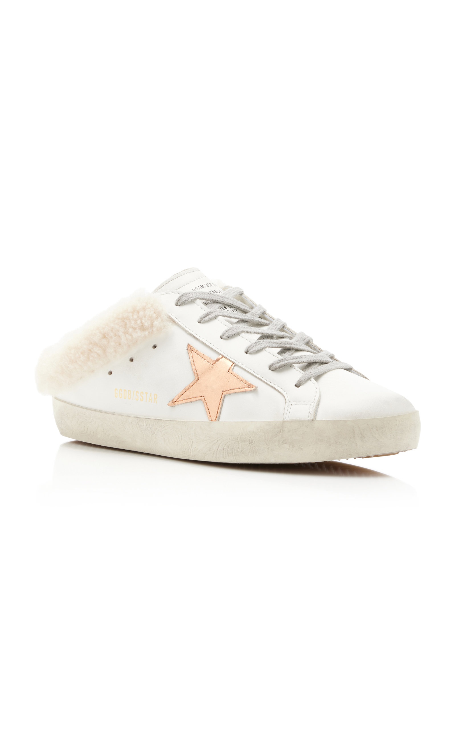 Superstar Shearling-Lined Leather Slip-On Sneakers white - 5