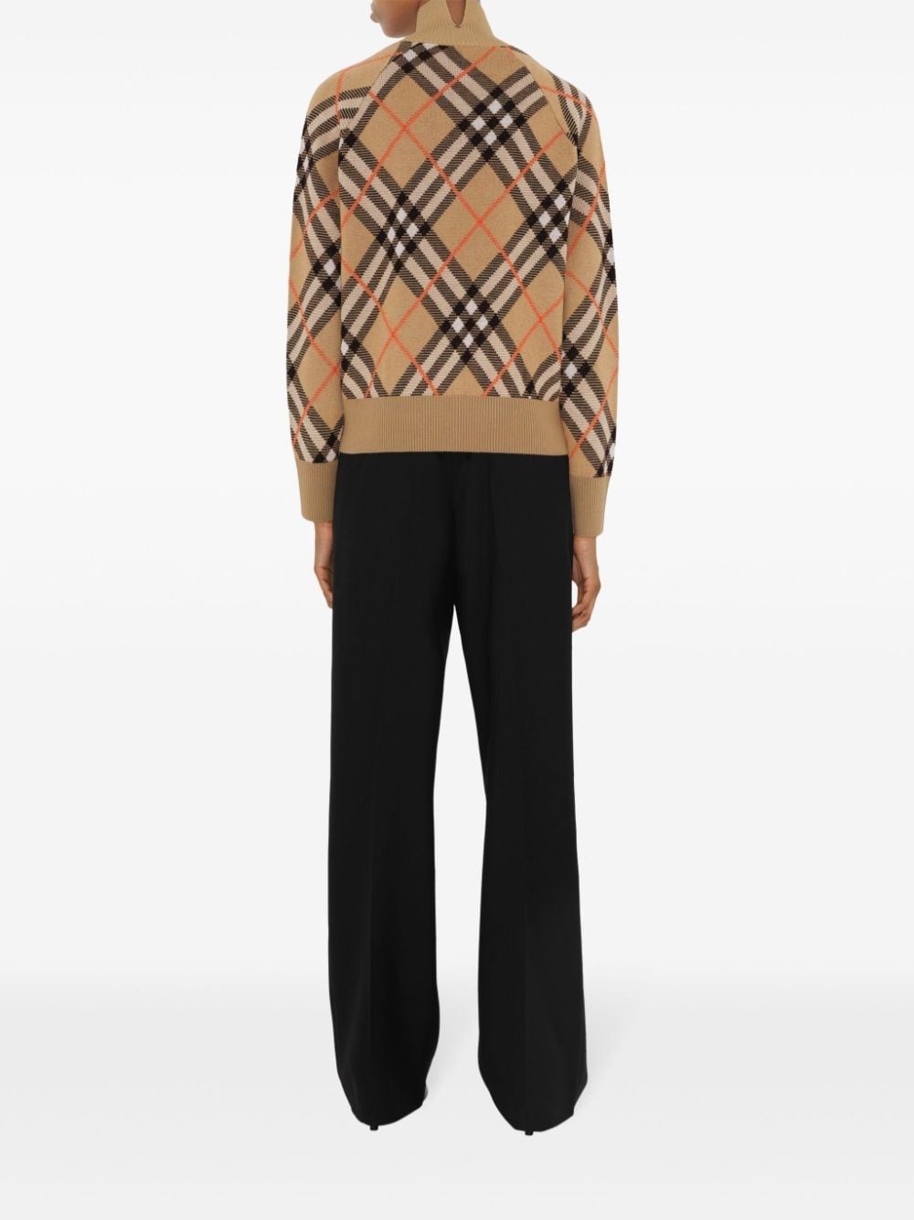check-pattern cardigan - 4