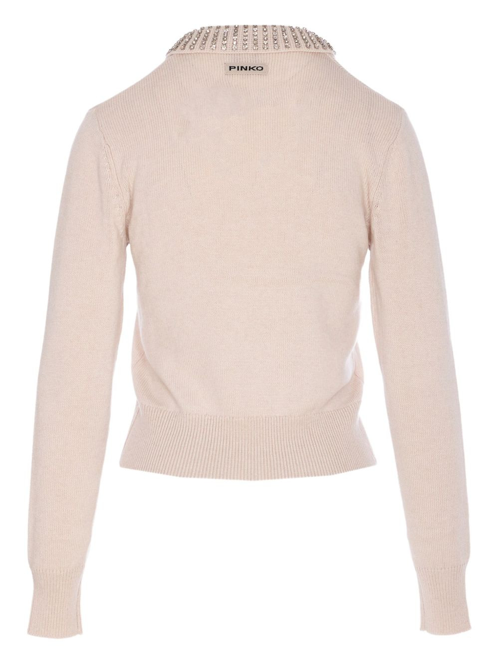 crystal-collar crewneck sweater - 2