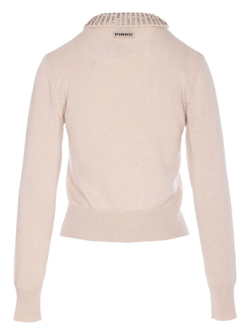 PINKO crystal-collar crewneck sweater outlook