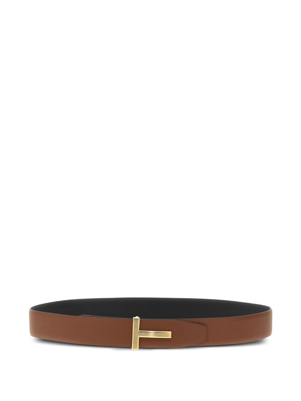 logo-buckle reversible belt - 1