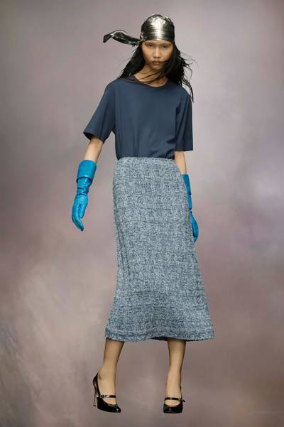 Maison Margiela Denim boucle knit skirt outlook