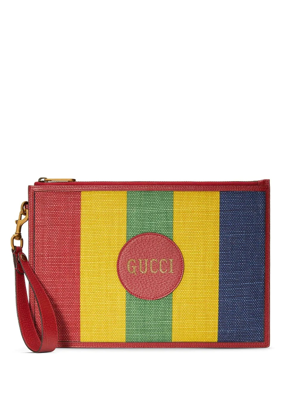 striped logo clutch bag - 1