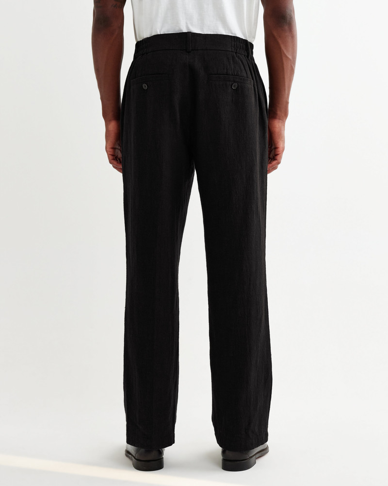 Bayham - Black Linen-Cotton Relaxed Fit Trousers 6