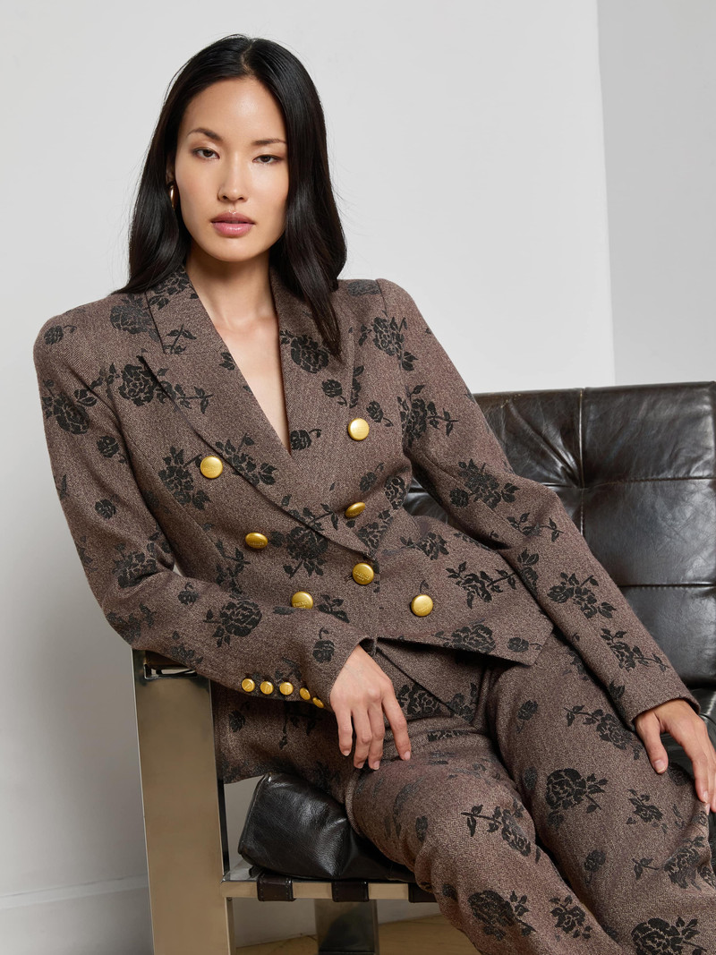 Bethany Flocked Herringbone Blazer 6