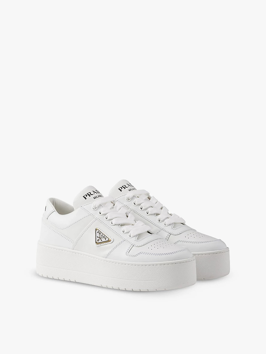 Downtown Bold platform leather low-top trainers - 3