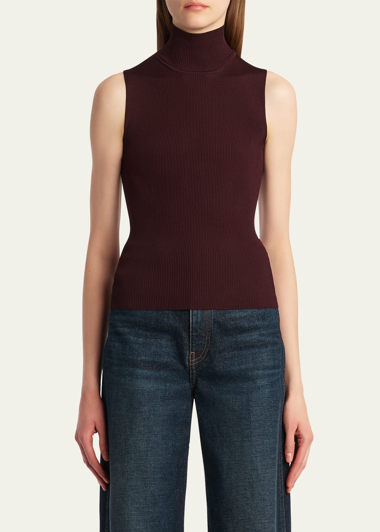 Benita Turtleneck Rib Tank Top - 4