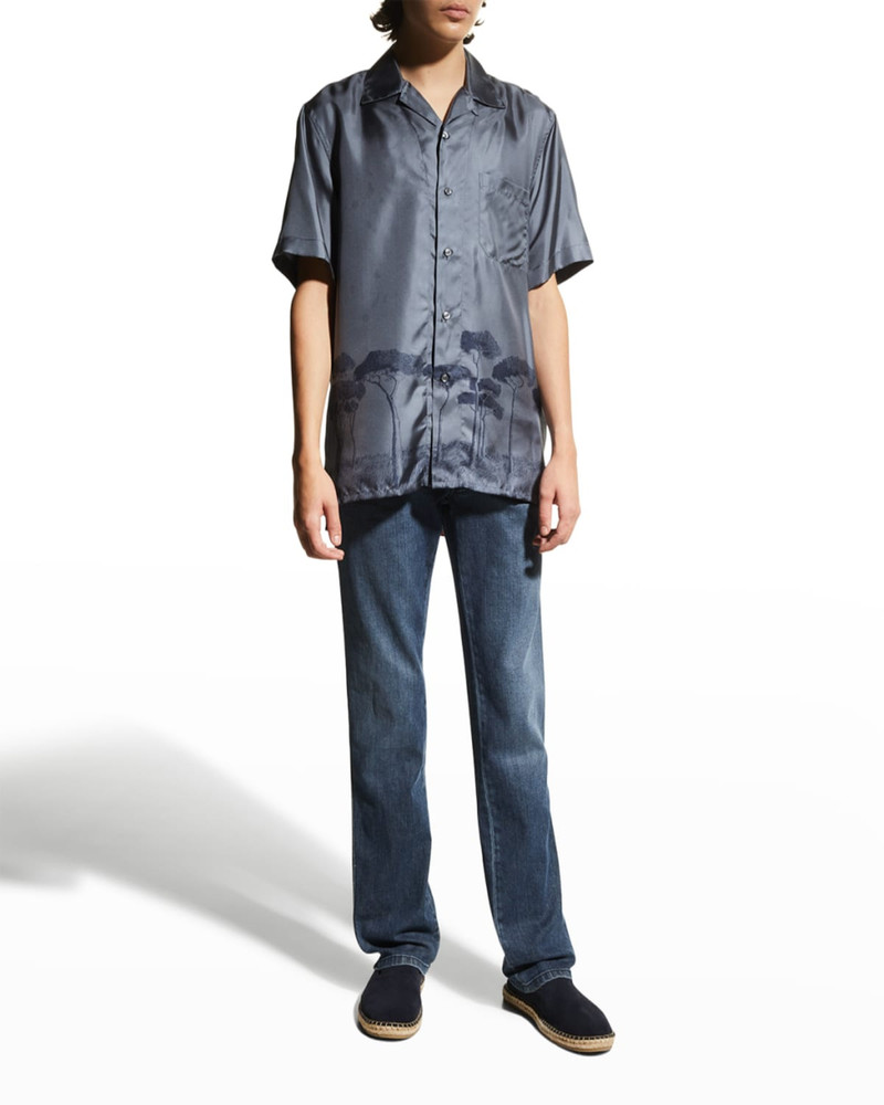 Brioni Dark-Wash Stretch-Denim Jeans outlook
