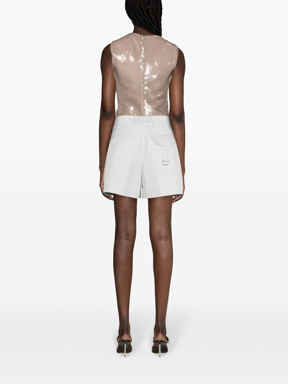 high-waisted cotton shorts - 4
