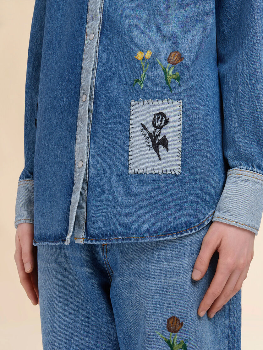 BLUE DENIM SHIRT - 4