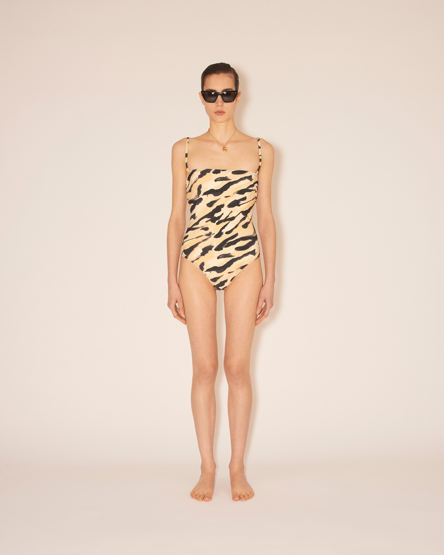SOLINE - Straight neckline suit - Animal print - 3