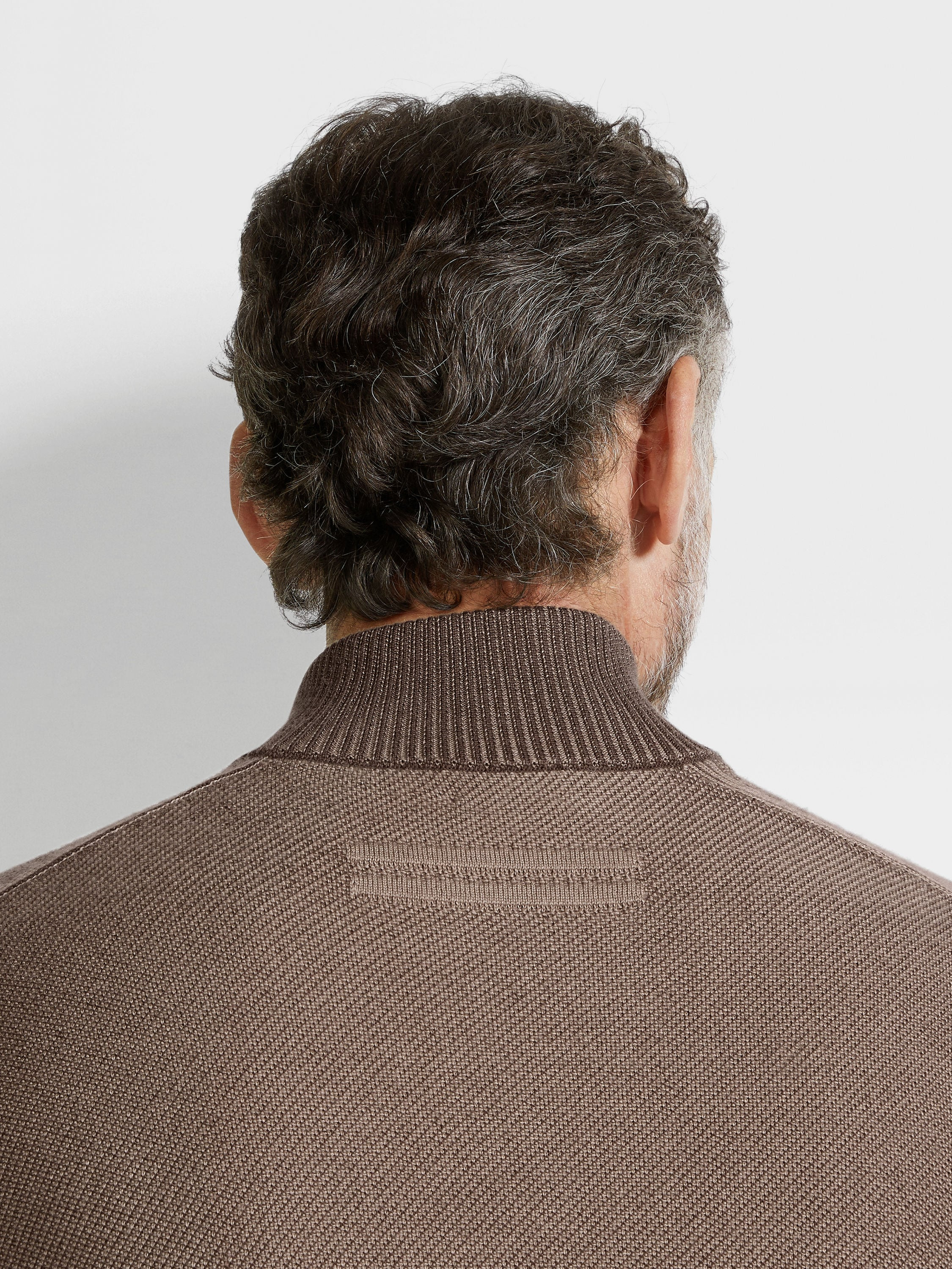 BROWN AND LIGHT TAUPE CASHSETA FULL ZIP CARDIGAN - 2