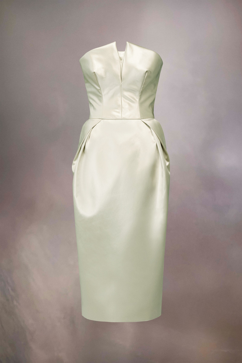 Cintzed satin dress - 1