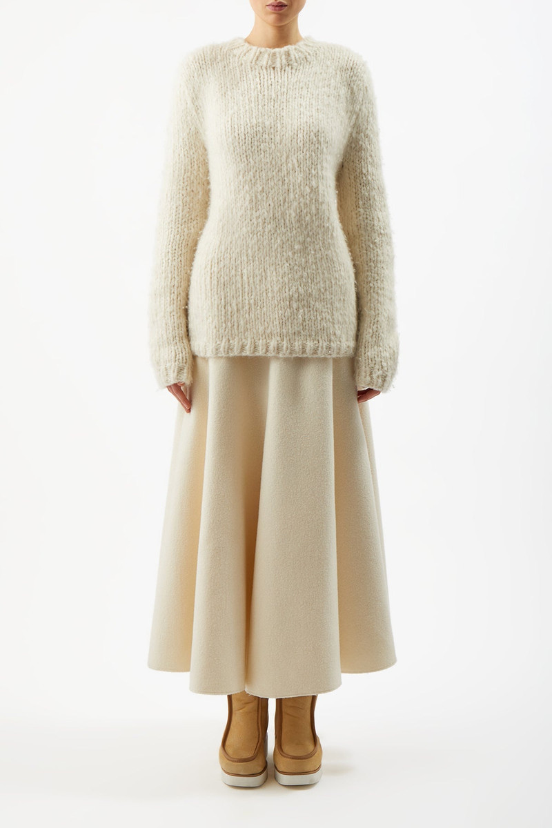 GABRIELA HEARST Lawrence Sweater in Ivory Welfat Cashmere outlook